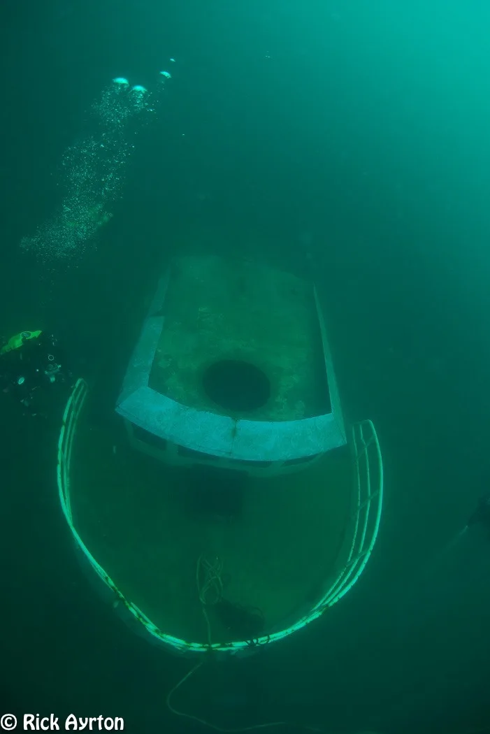 Looking down on the new wreck