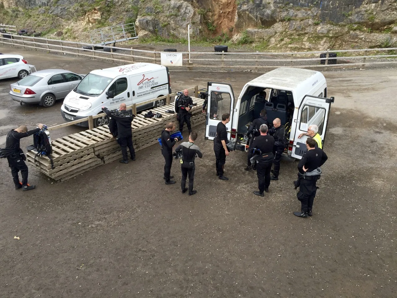 Converted minibuses take you & your kit from the carpark to the pontoons