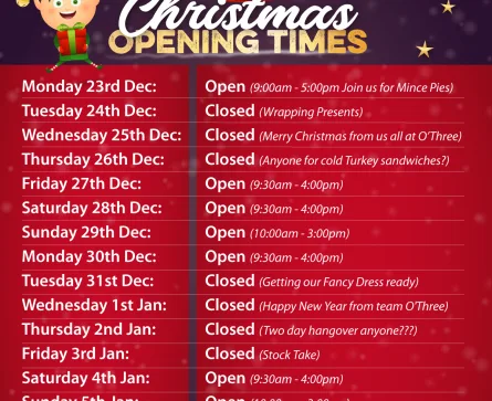Christmas Opening Times
