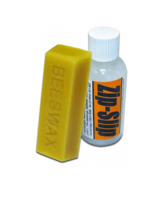 Beeswax and Zip slip zipper lubricant